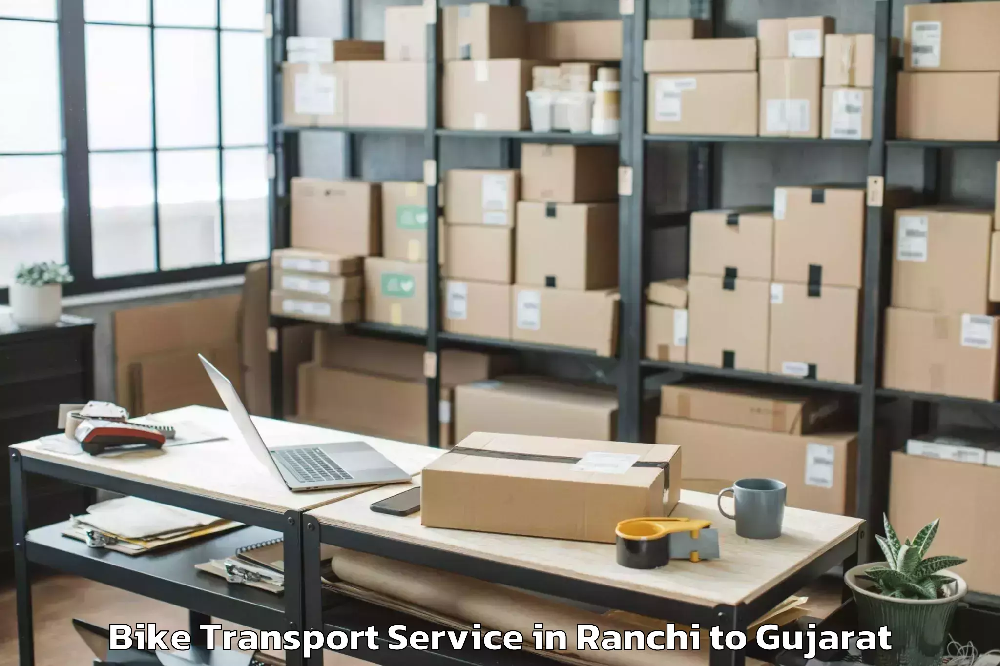 Efficient Ranchi to Vaghodia Bike Transport